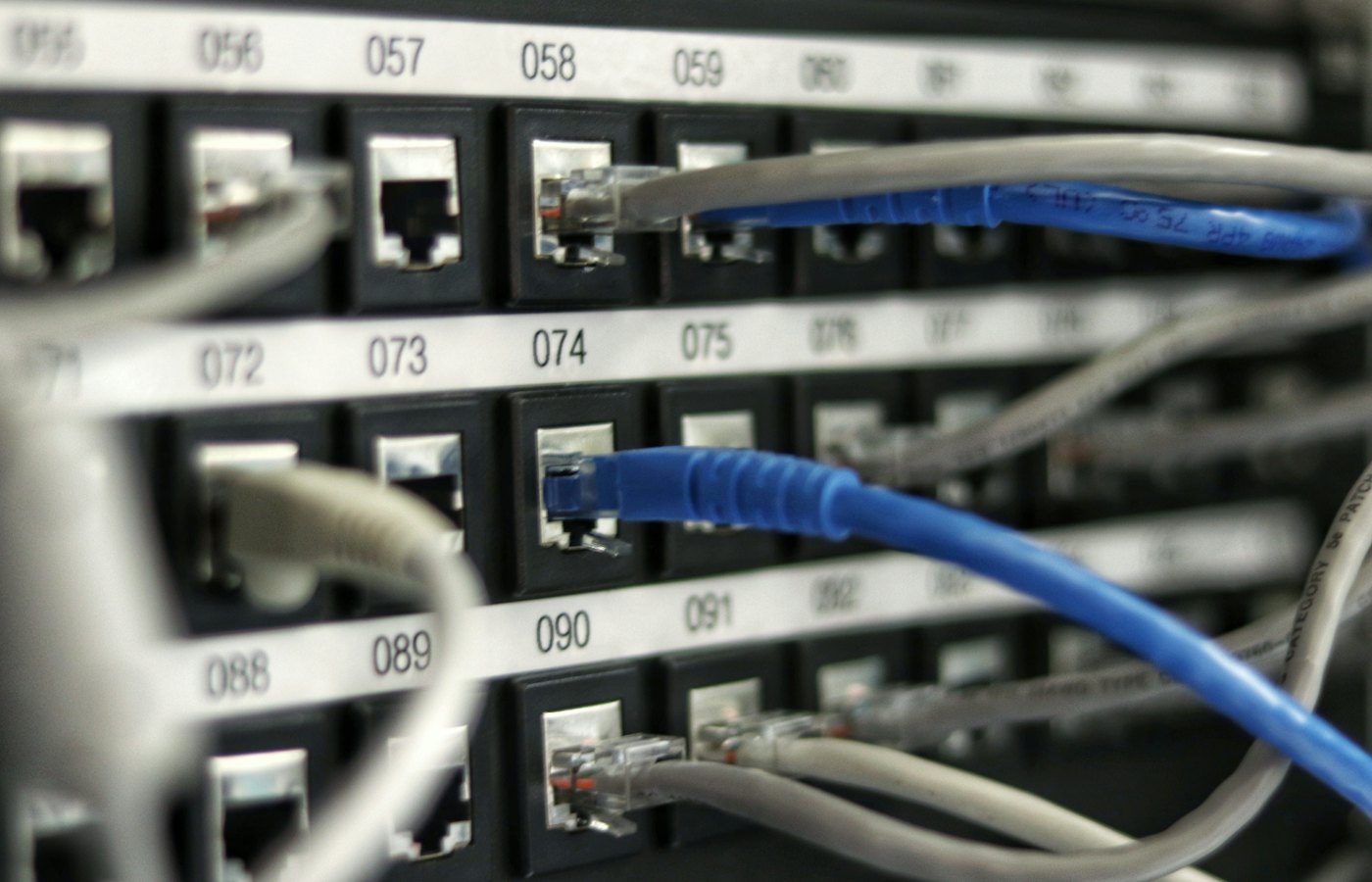 Servers inside a data centre rack